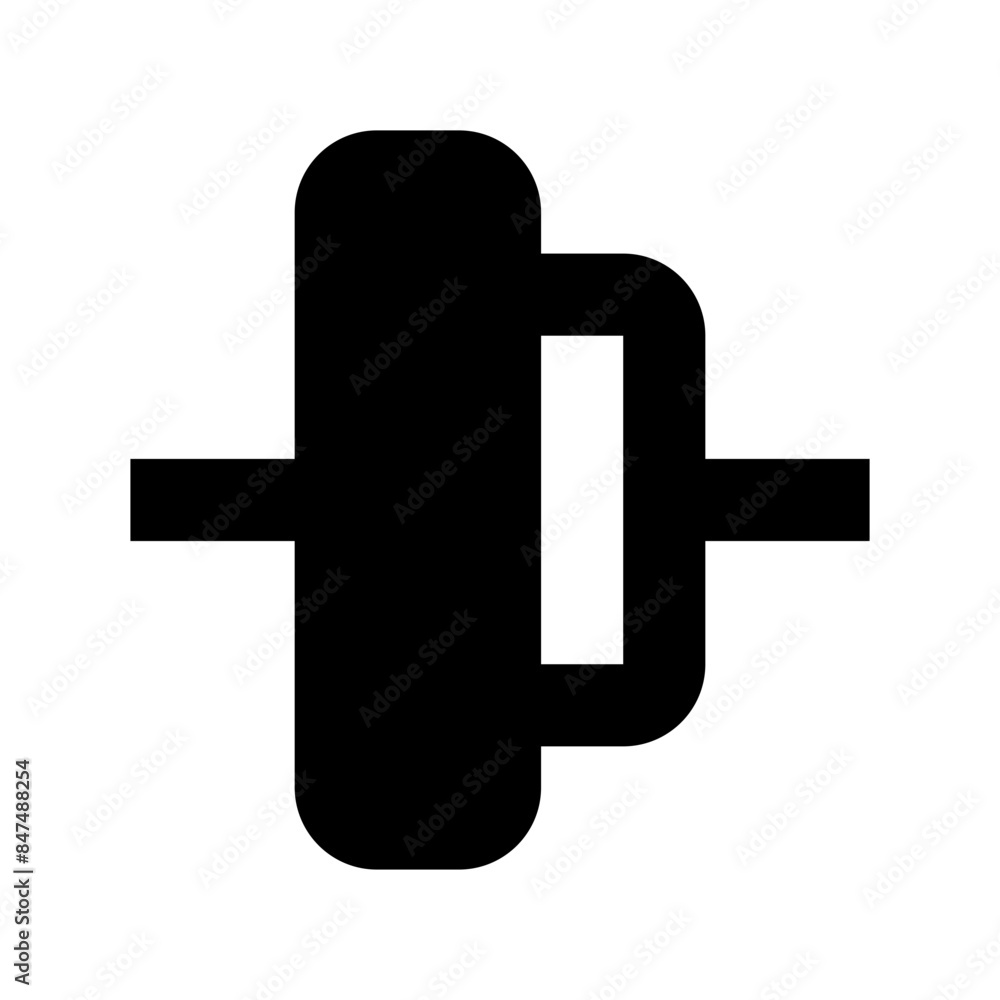 Obraz premium vertical align center black glyph icon