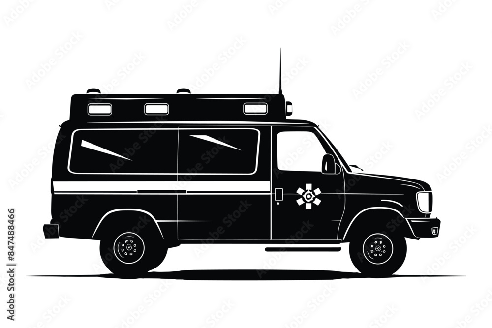 Emergency vehicle silhouette vector Emergency vehicle silhouette vector