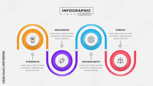 Swot analysis infographic template with icons