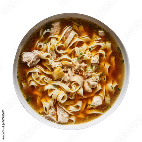 Chicken Noodle Soup isolated on transparent Background remove png, clipping path