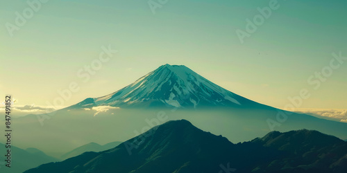 Great Mount Fuji With Sky Background For Wallpaper Created Using Artificial Intelligence