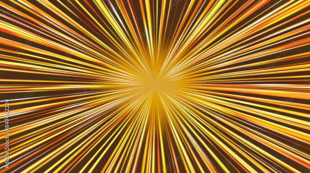Fototapeta premium Dynamic Abstract Gold Light Burst with Sparkling Particles and Vibrant Neon Brilliance for Modern Design