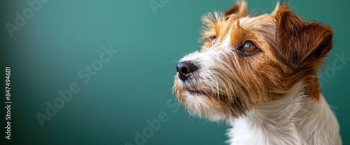A Young Dog Against A Green Chroma Key Background, Ready For Action, HD