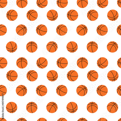 Basketball Pattern Seamless Vector Design photo