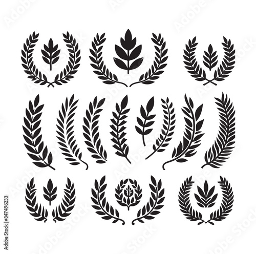 laurel sign illustration icon logo vector illustration