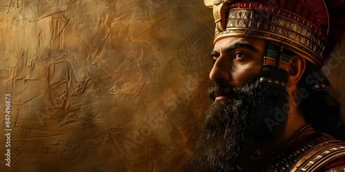 Portrait of King Nebuchadnezzar a powerful ruler in ancient Babylon. Concept History, Ancient Civilization, Artifacts, Babylon, Nebuchadnezzar