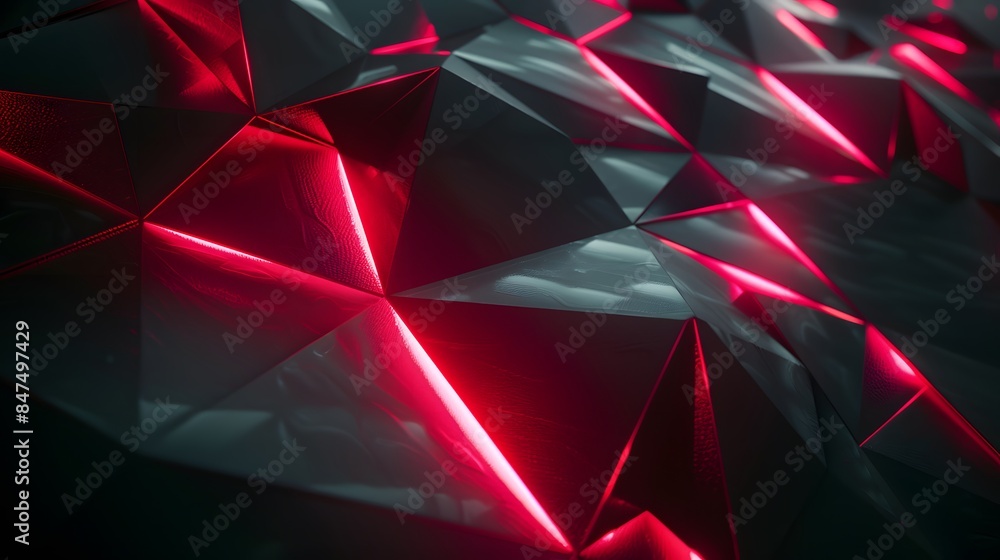 Obraz premium futuristic black background with red light technology