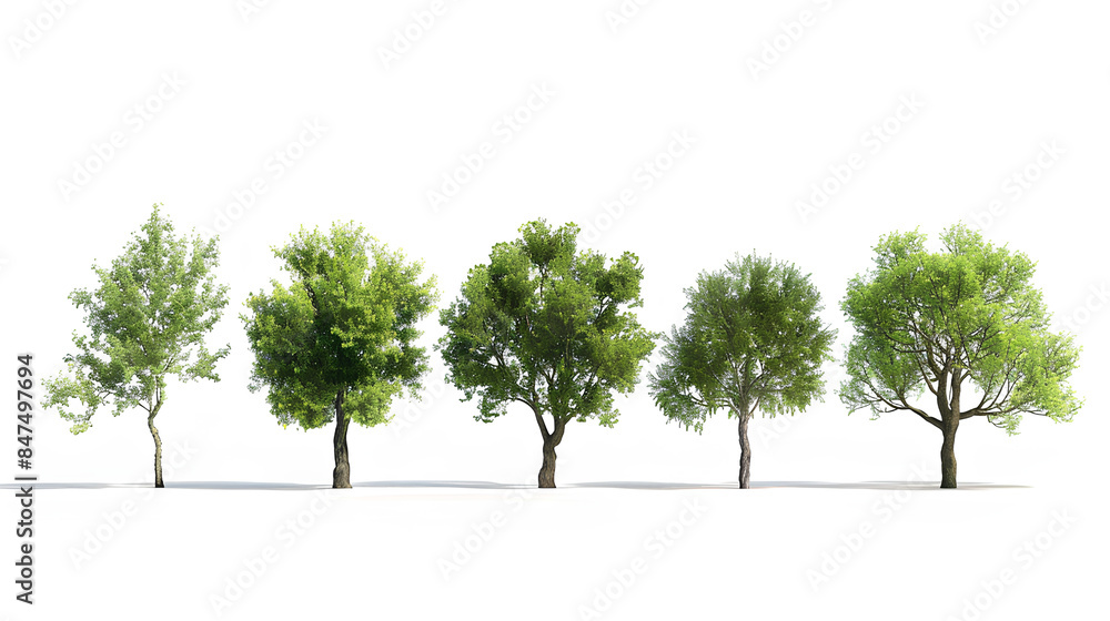 collection of Cottonwood,Plane trees beautiful isolated on white background collection of Cottonwood,Plane trees beautiful isolated on white background