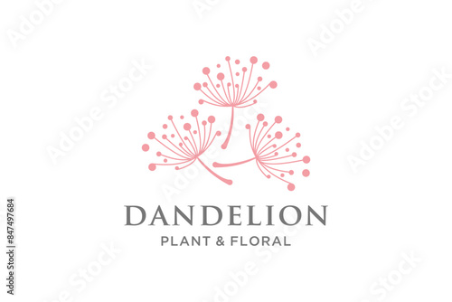 Abstract dandelion logo design illustration 