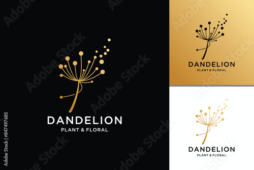 Dandelion logo design  vector illustration