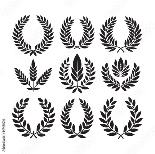 laurel sign illustration icon logo vector illustration