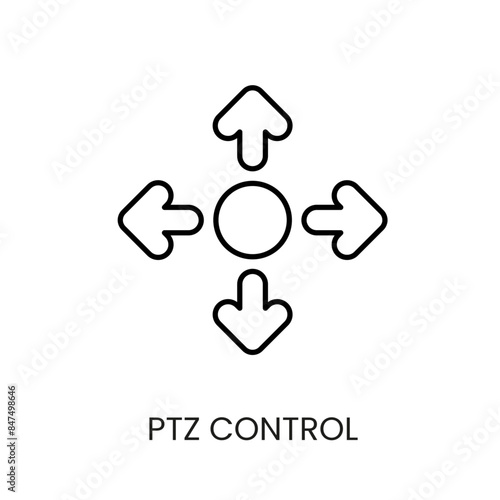 Ptz control line vector icon with editable stroke