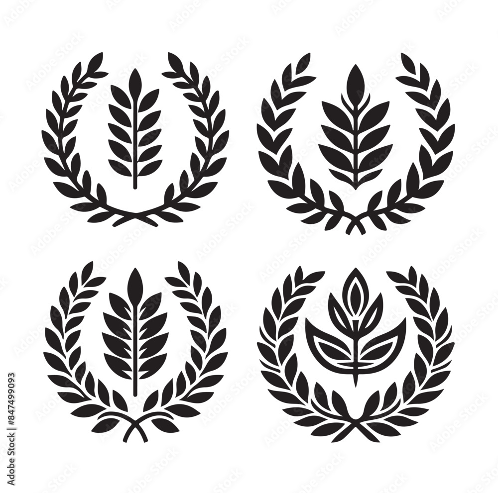 Fototapeta premium laurel sign illustration icon logo vector illustration