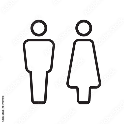 Lavatory and restroom sign for man and women isolated icon graphic vector