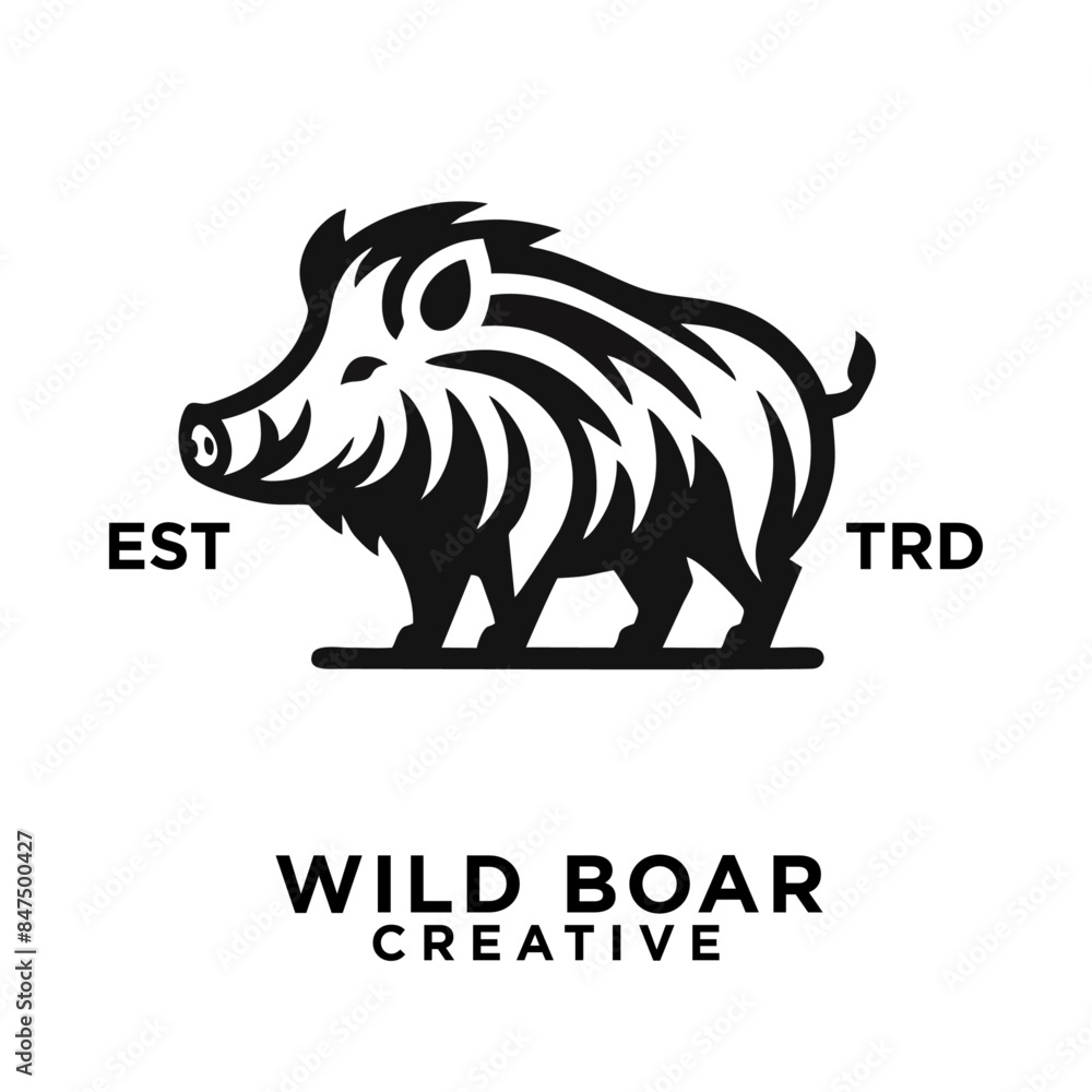 Razorback Boar Wild Hog logo icon design Razorback Boar Wild Hog logo icon design