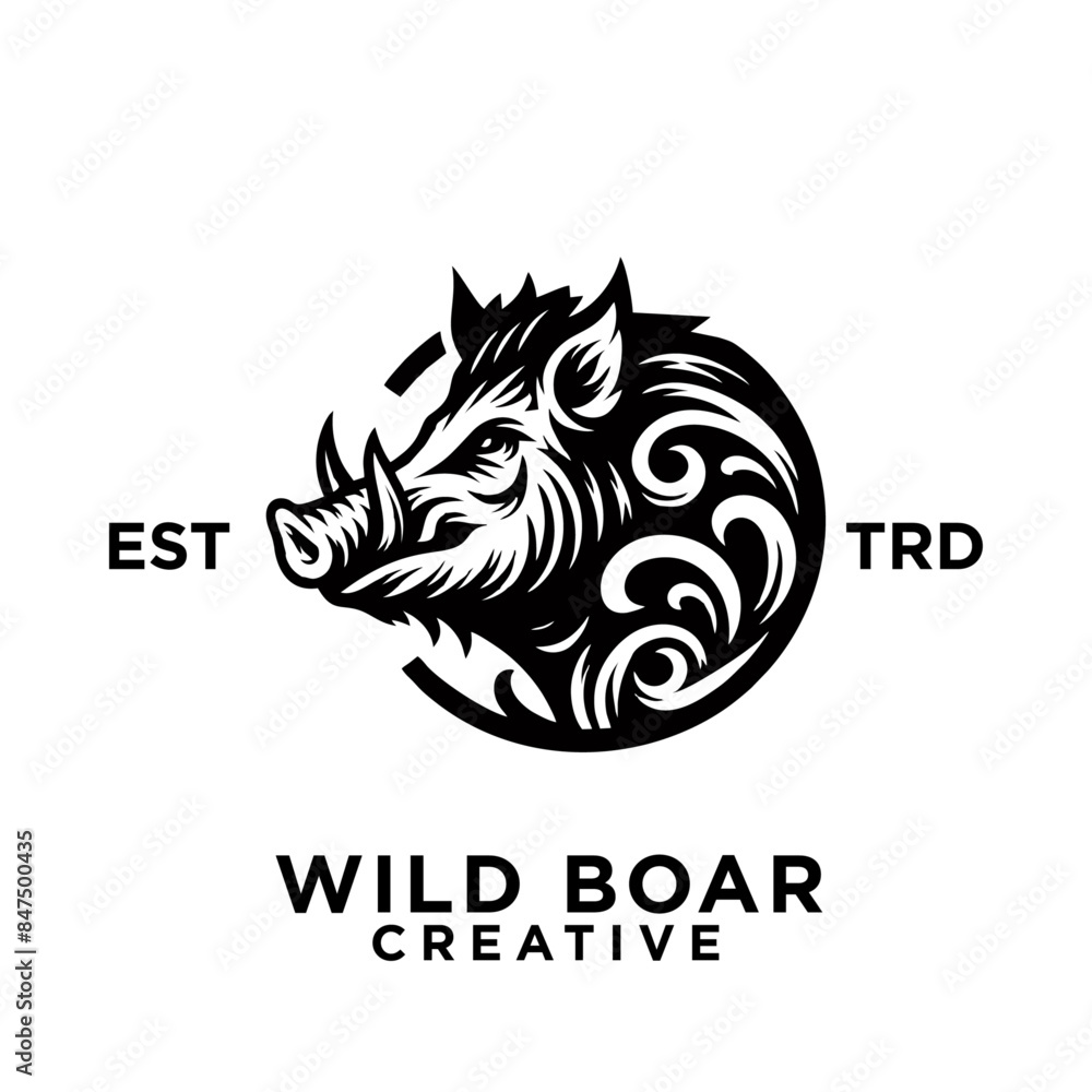 Razorback Boar Wild Hog logo icon design Razorback Boar Wild Hog logo icon design