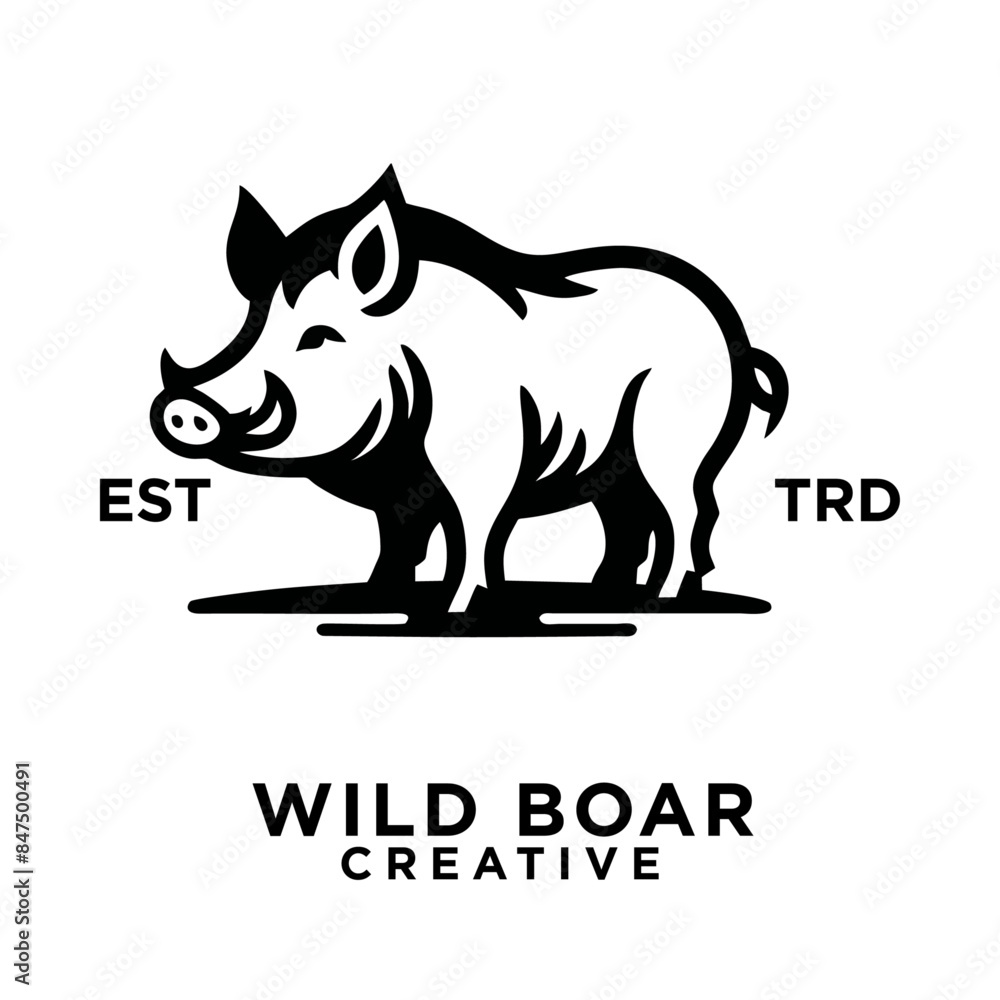 Obraz premium Razorback Boar Wild Hog logo icon design