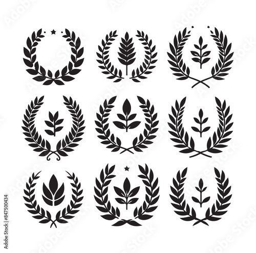 laurel sign illustration icon logo vector illustration