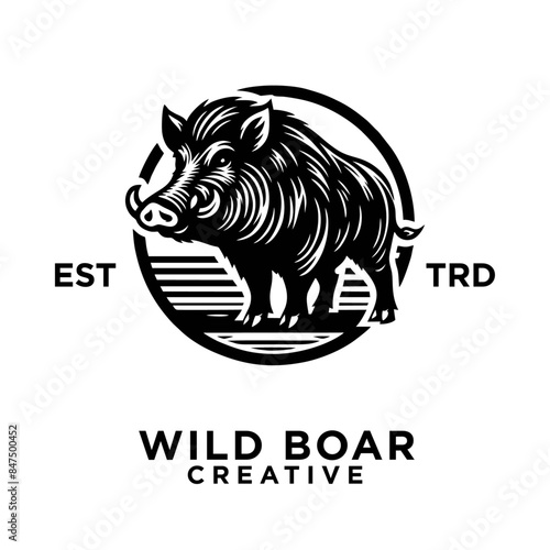 Razorback Boar Wild Hog logo icon design