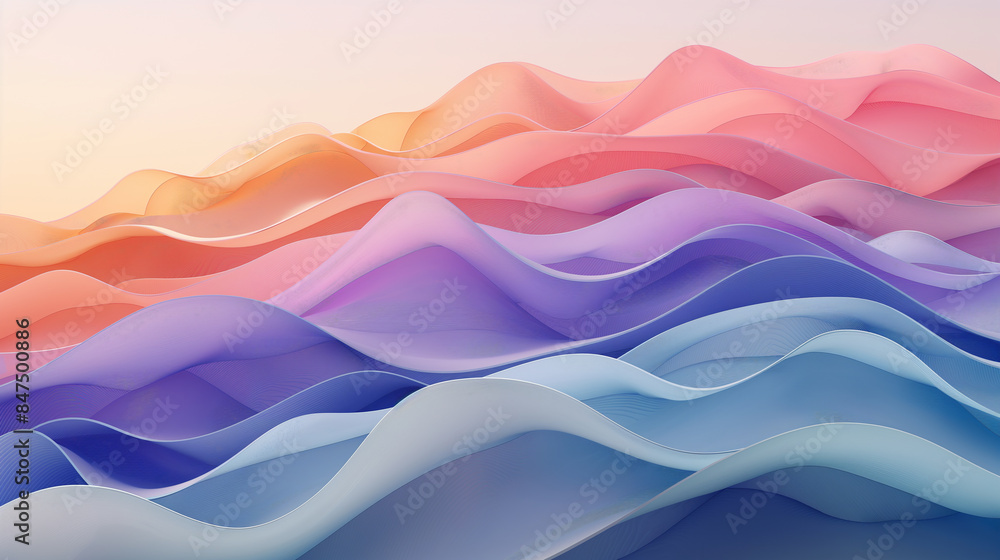 Obraz premium A colorful wave with a pink and blue stripe