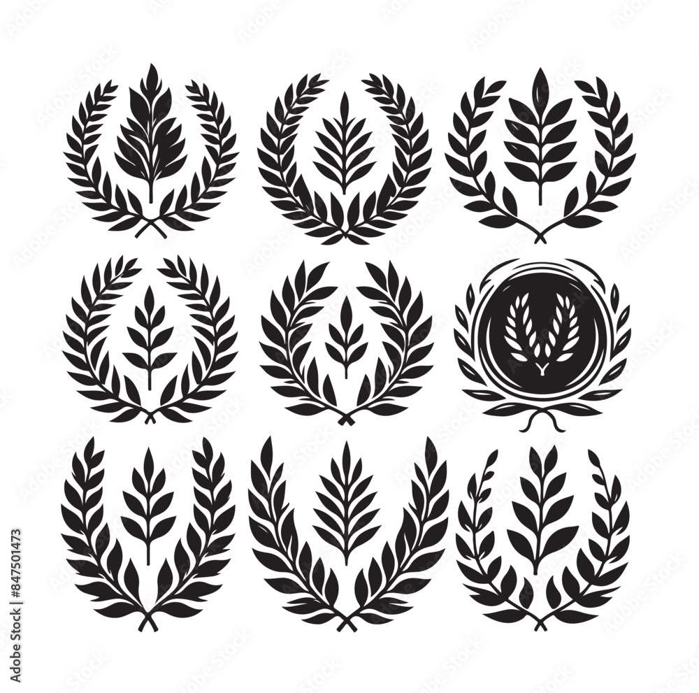 Obraz premium laurel sign illustration icon logo vector illustration