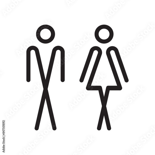Lavatory and restroom sign for man and women isolated icon graphic vector