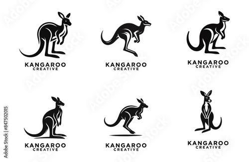 kangaroo logo icon design illustration