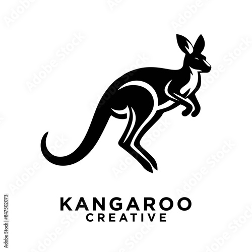 kangaroo logo icon design illustration
