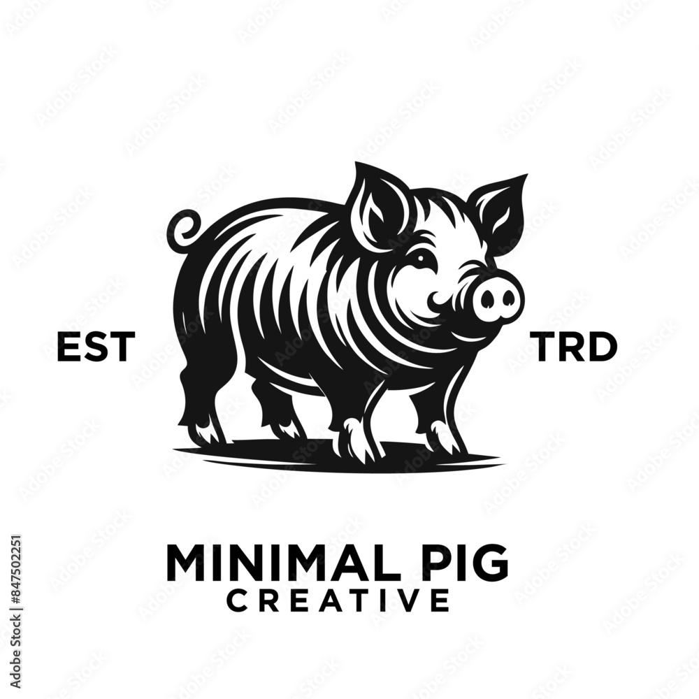 Pig logo icon design illustration template