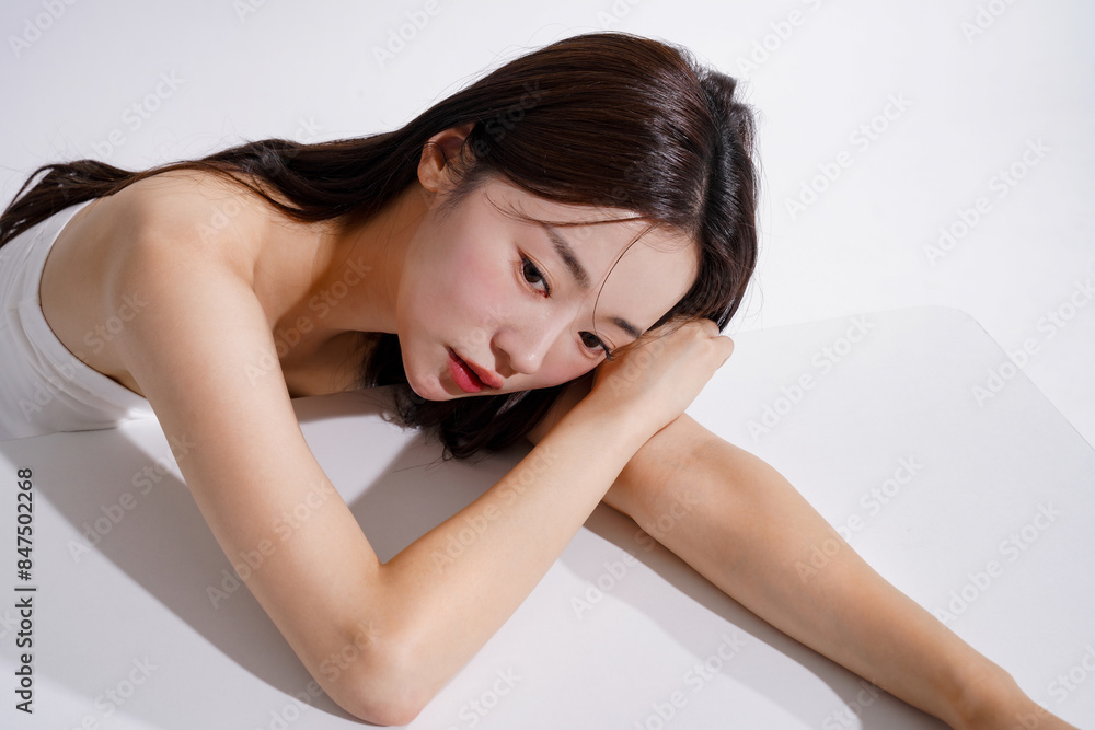 美しい若いアジア女性のビューティー ポートレート
