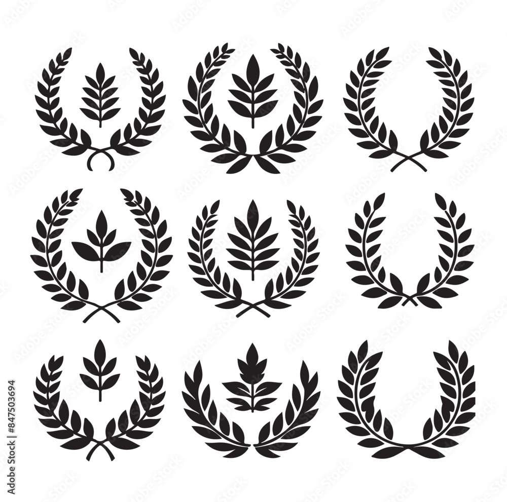 Fototapeta premium laurel sign illustration icon logo vector illustration