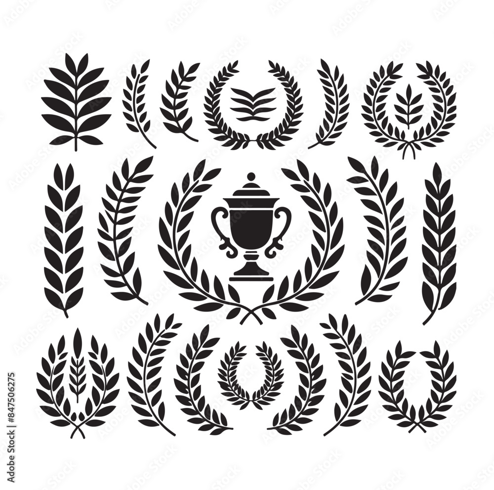 Fototapeta premium laurel sign illustration icon logo vector illustration