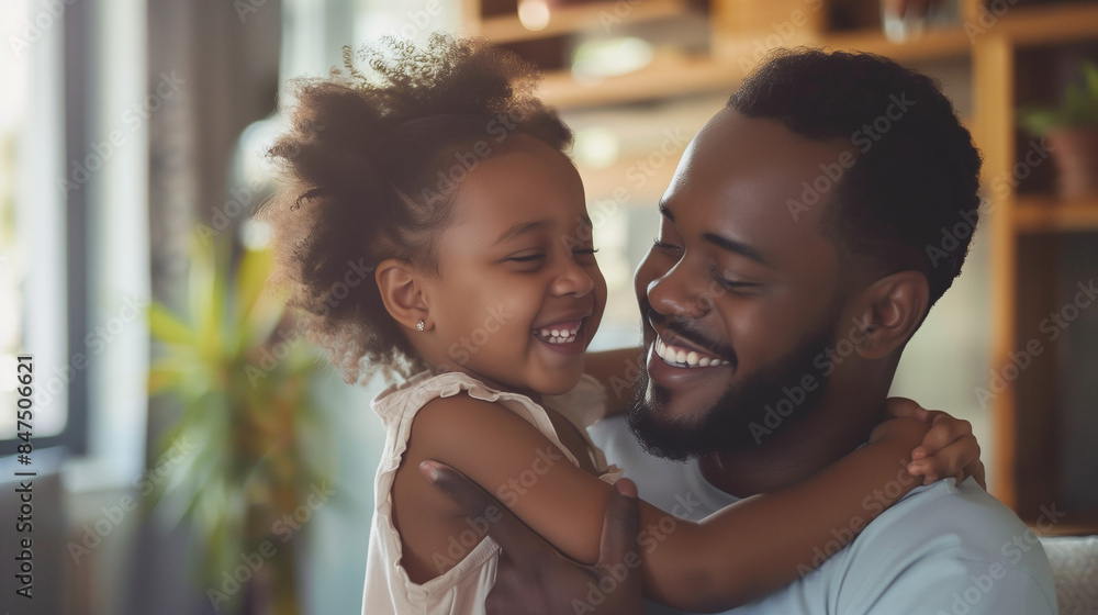 dad and daughter hugging, happiness and cute in apartment, father's day dad and daughter hugging, happiness and cute in apartment, father's day