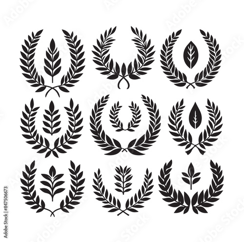 laurel sign illustration icon logo vector illustration © MSTMIM