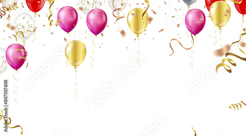 Colorful party balloons and decorations