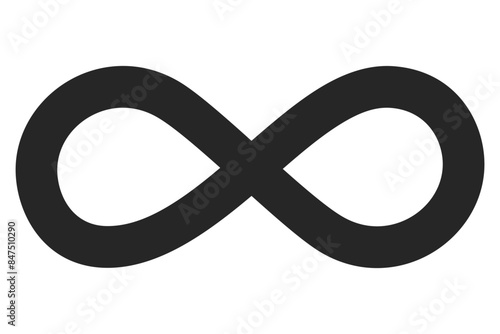Infinity symbol or eternity loop in vector silhouette