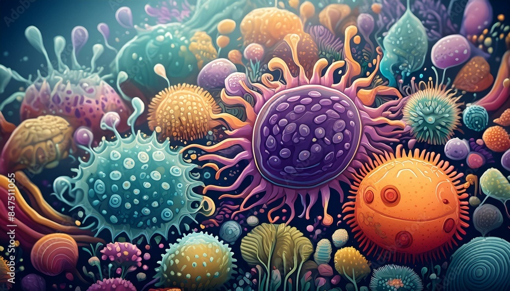 The careful attention to detail in the depiction of the germs ensures that this illustration is both scientifically accurate and artistically impressive. The careful attention to detail in the depiction of the germs ensures that this illustration is both scientifically accurate and artistically impressive.