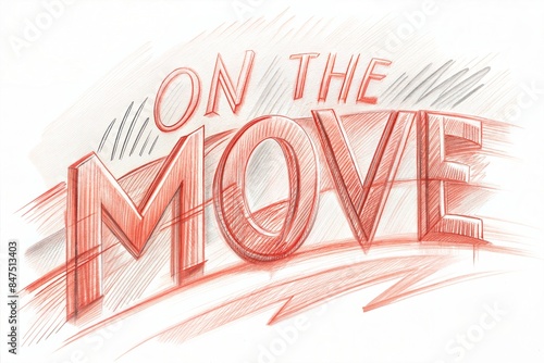 on the move. red watercolor splash background