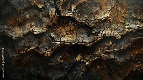 Majestic Oak Tree Bark with Rich Earthy Tones and Intricate Patterns