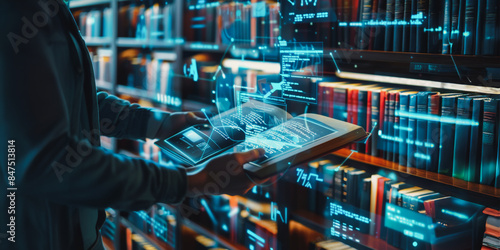 Digital library with touch screen interface