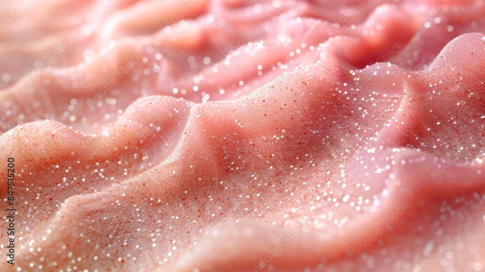The pink sand surface has a beautiful wave-like pattern. The pink sand surface has a beautiful wave-like pattern.