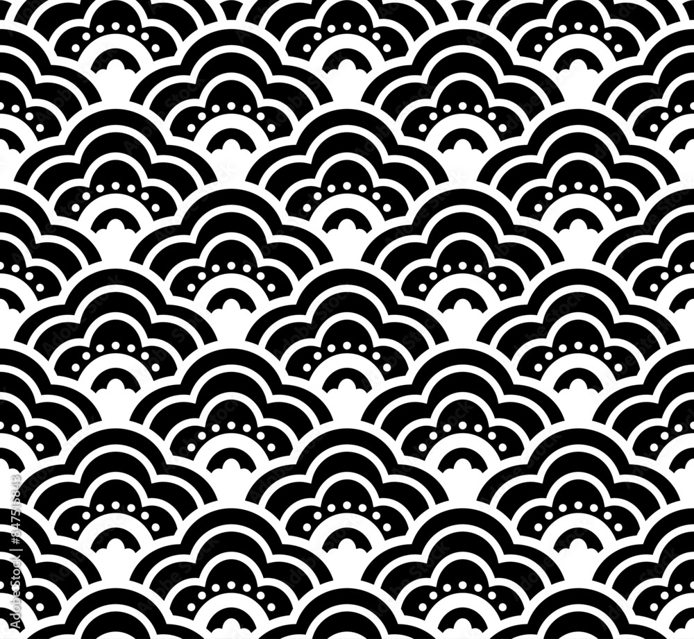 asian chinese vector pattern in black and white background asian chinese vector pattern in black and white background