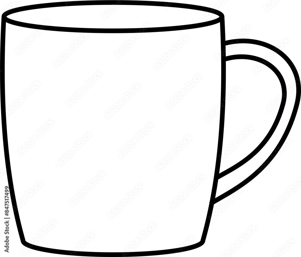 Plastic mug outline illustration vector Plastic mug outline illustration vector
