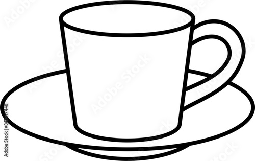 Espresso mug outline illustration vector