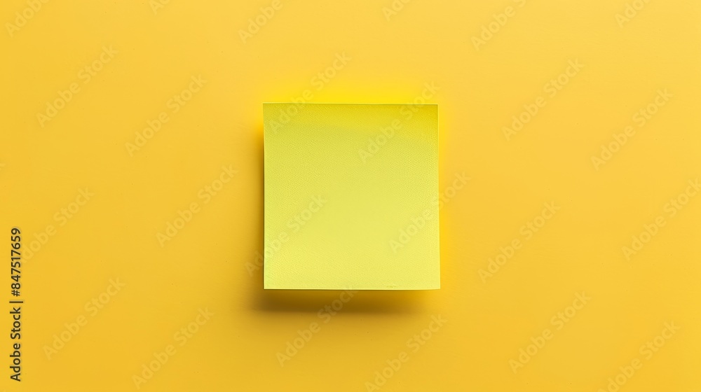 Top view of yellow green sticky notepad on a solid background, minimalistic style, isolated background, studio lighting Top view of yellow green sticky notepad on a solid background, minimalistic style, isolated background, studio lighting
