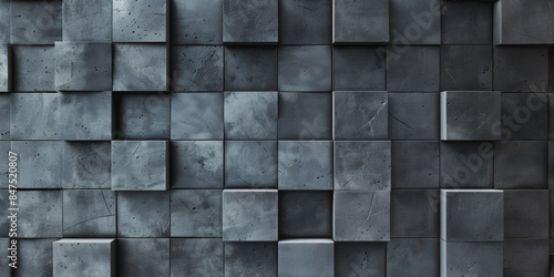 Industrial concrete wall with a grid pattern