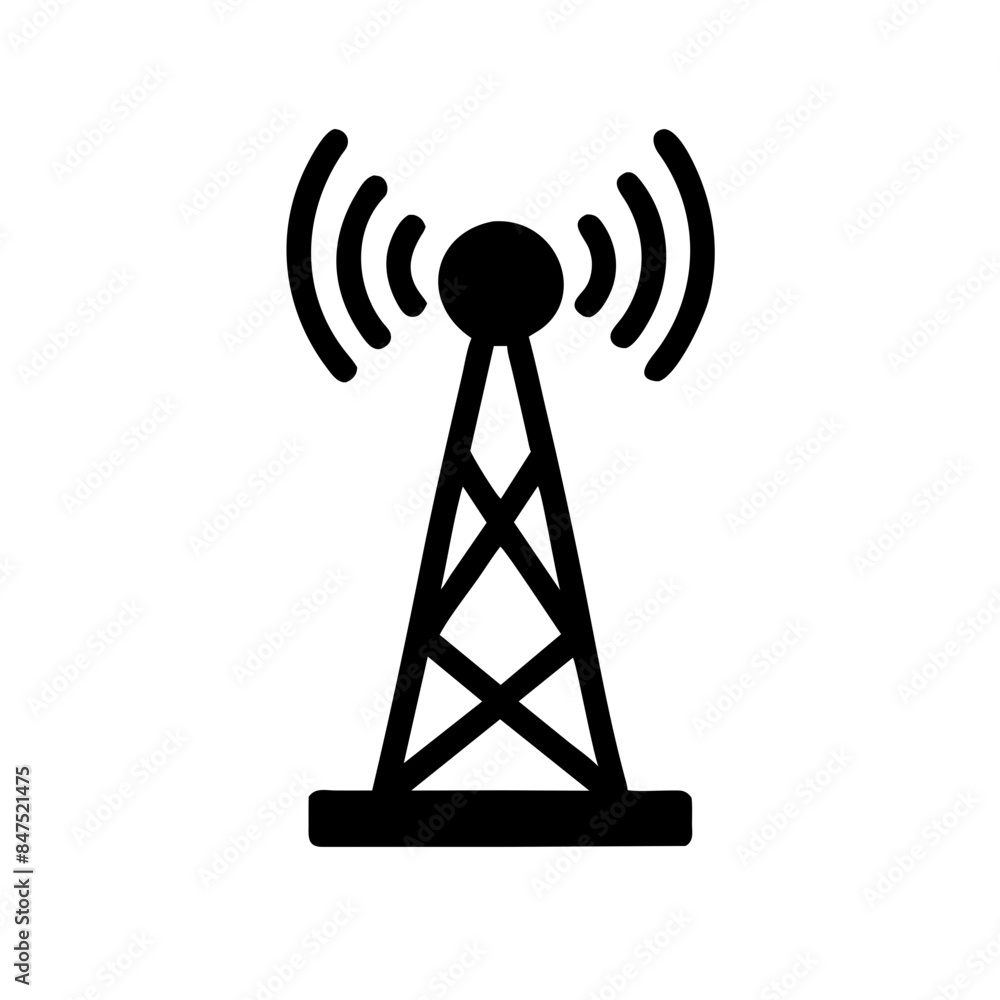 broadcast tower simple single colored silhouette icon logo, vector illustration isolated on transparent background broadcast tower simple single colored silhouette icon logo, vector illustration isolated on transparent background