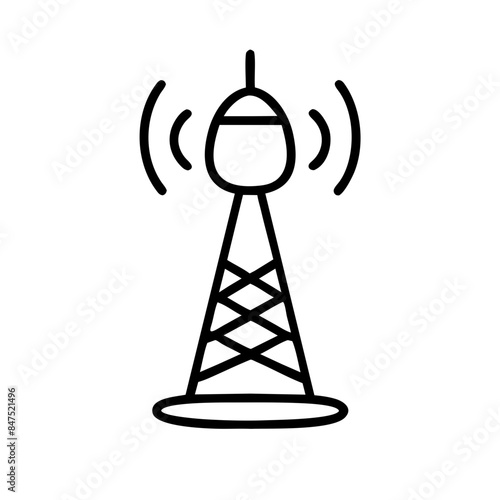 broadcast tower simple single colored silhouette icon logo, vector illustration isolated on transparent background