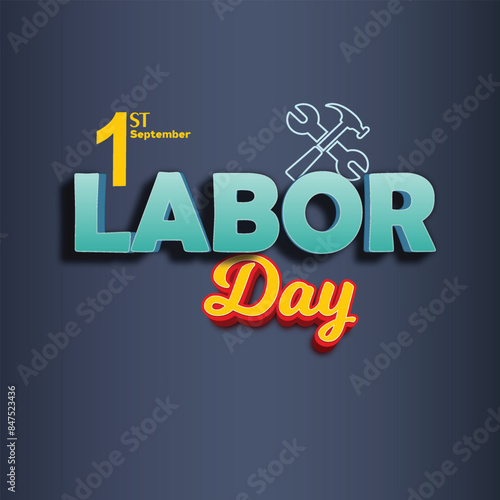 happy Labor day 3d text