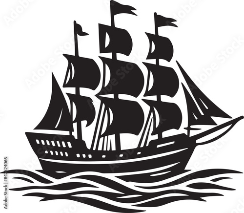 ship silhouette on a white background